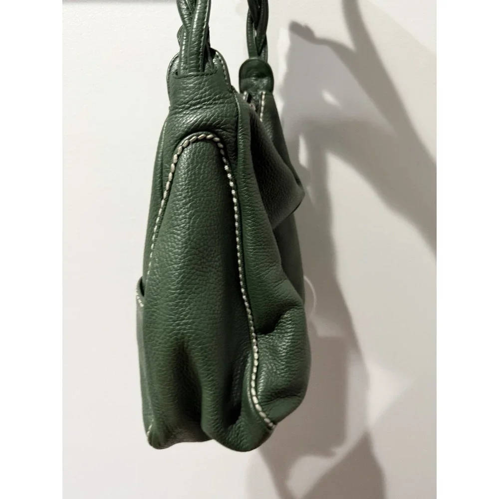 PLINIO‎ VISONA ITALY GREEN SATCHEL GENUINE LEATHER OVERSIZED HANDBAG F